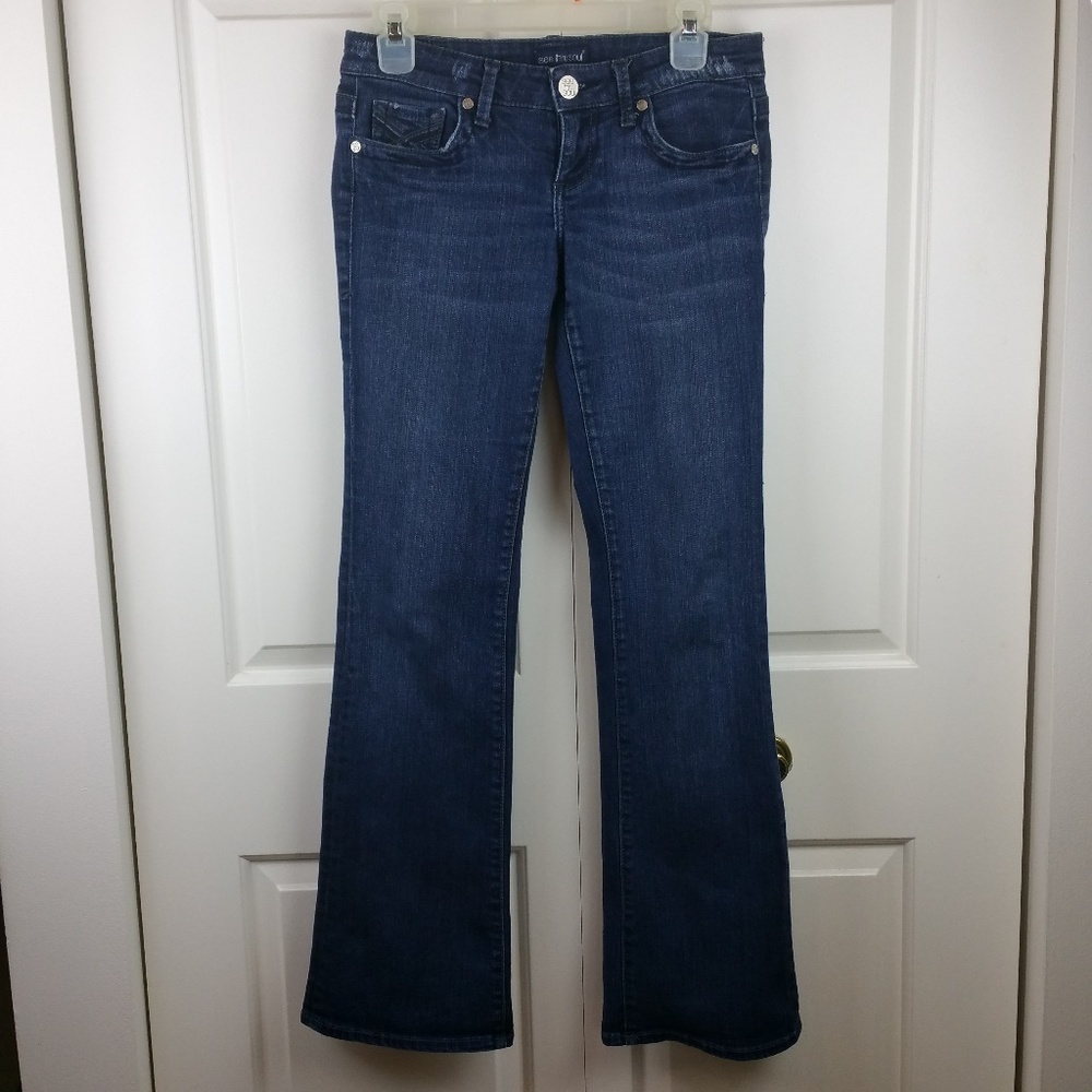 See Thru Soul Dark Wash Boot Cut Jeans 27 VGUC